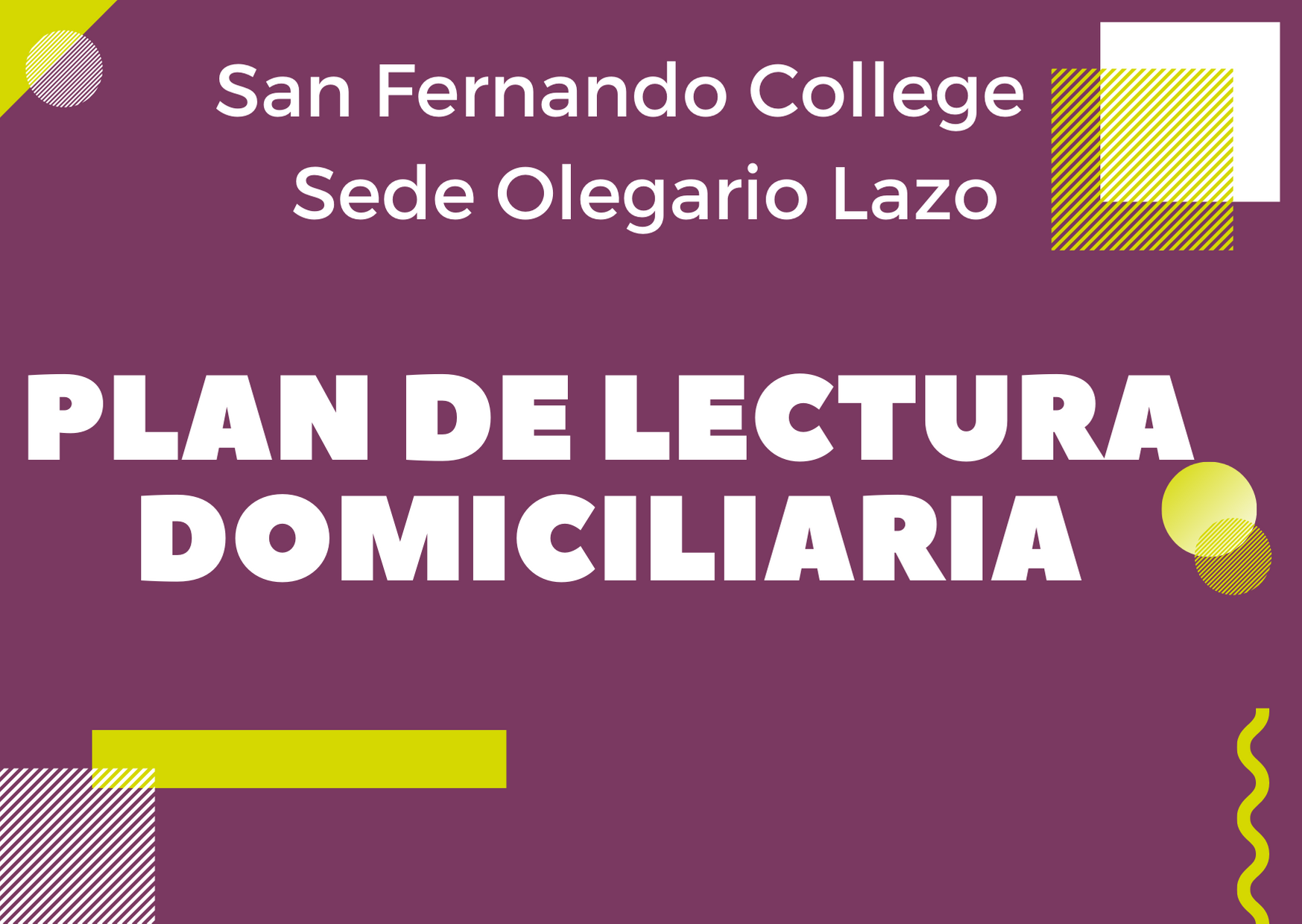 PLAN DE LECTURA DOMICILIARIA  SEDE OLEGARIO LAZO