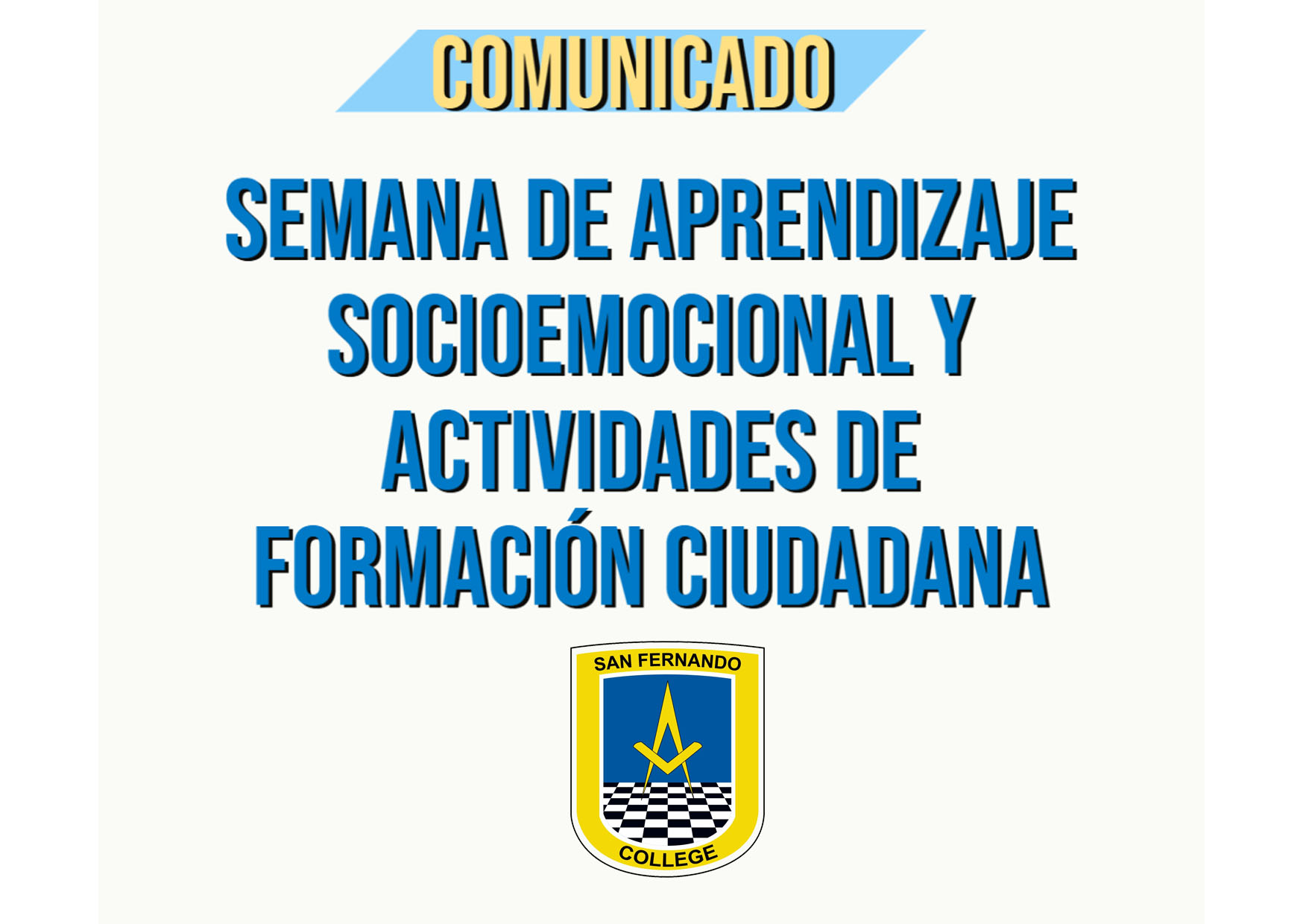 SEMANA DE APRENDIZAJE SOCIOEMOCIONAL Y ACTIVIDADES DE FORMACIÓN CIUDADANA