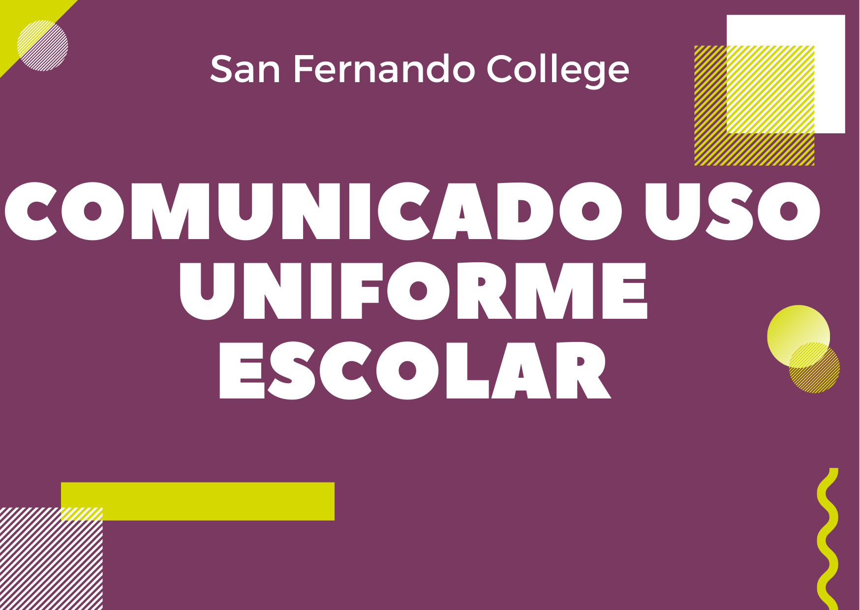 COMUNICADO USO UNIFORME ESCOLAR